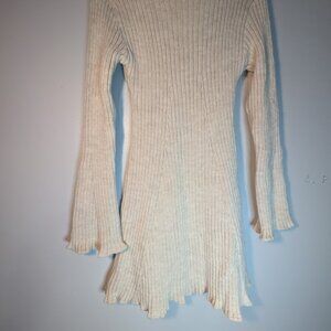 Infinite Style Sweater Dress Tunic Cream Colored Crew Neck